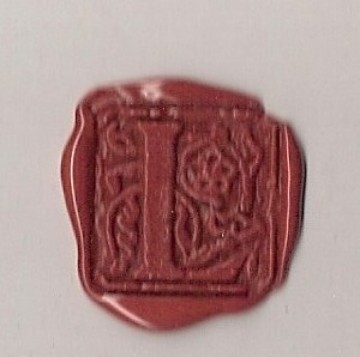 113852l floral zegel hout en messing vierkant letter l