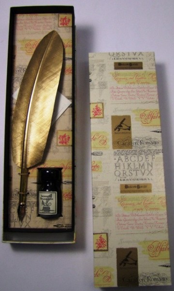 11387262 2 schrijfset gouden veer