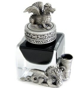 Clm39med inktpot 2 draken en houder bewerkt 0