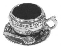 Cup and saucer pin cushion