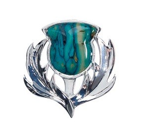Hesathergems broche scottish thistle