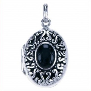 Medaillon ovaal bewerkt onyx 38320