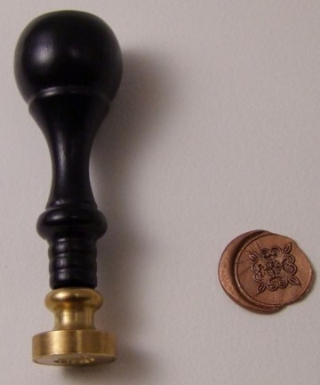 Messingzegel hout ornament