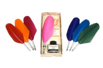 Piu03 schrijfset mini schrijfveer en inkt kleur