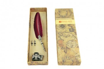 Piu34 schrijfset uil groot bordeaux